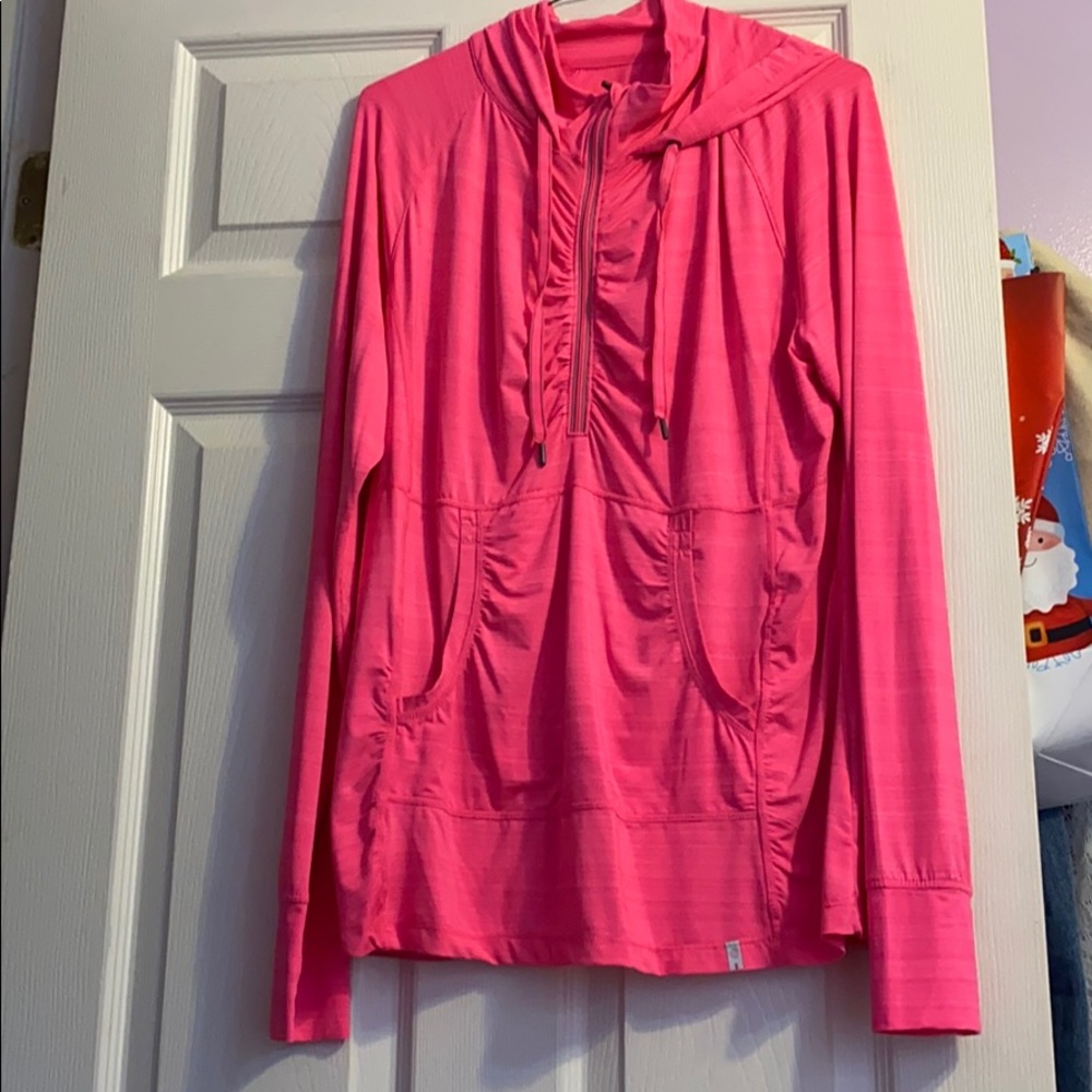 Neon pink reflective workout sweater